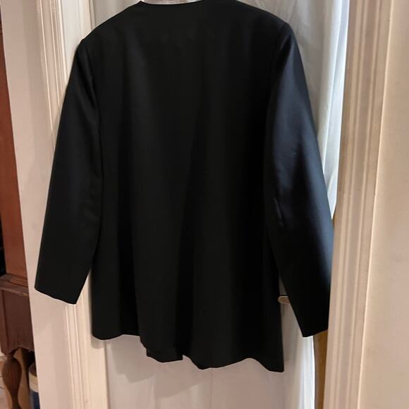 Joan Walter’s black long line 2 button vintage blazer size 16 - Picture 4 of 7